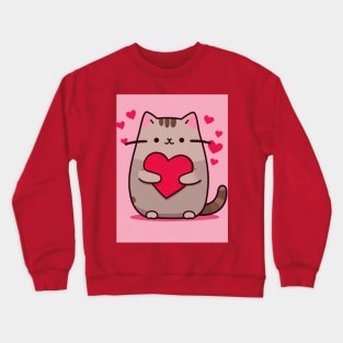 Cute cat pu-sheen Crewneck Sweatshirt